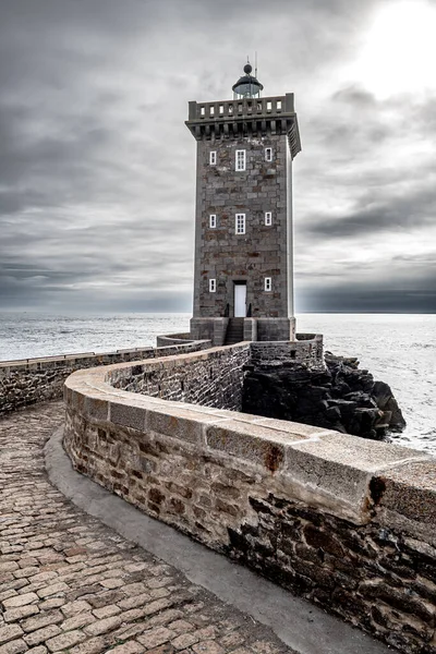 Lighthouse Phare Kermorvan Village Conquet Finistere Atlantic Coast Brittany France — Stock fotografie