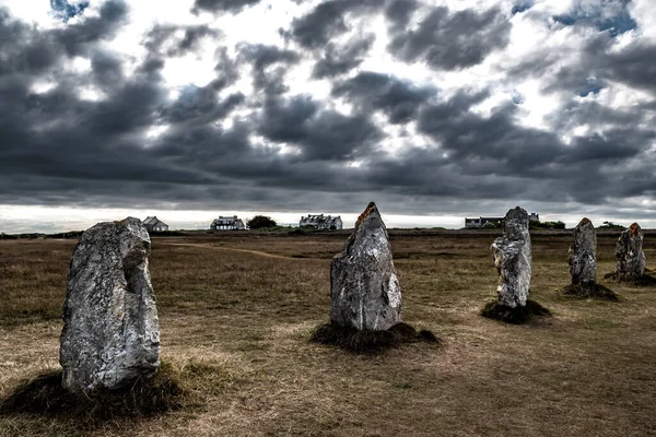 Megalith Stone Circle Alignements Lagatjar Près Finistère Village Camaret Sur — Photo