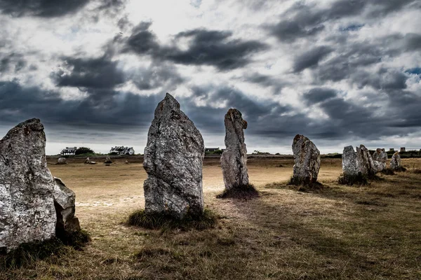 Megalith Stone Circle Alignements Lagatjar Der Nähe Von Finistere Village — Stockfoto
