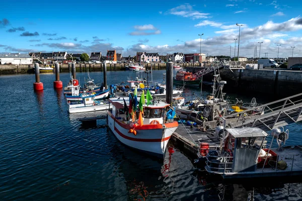 Hafen Und Fischerboote Von Finistere City Guilvinec Der Atlantikküste Der — Stockfoto