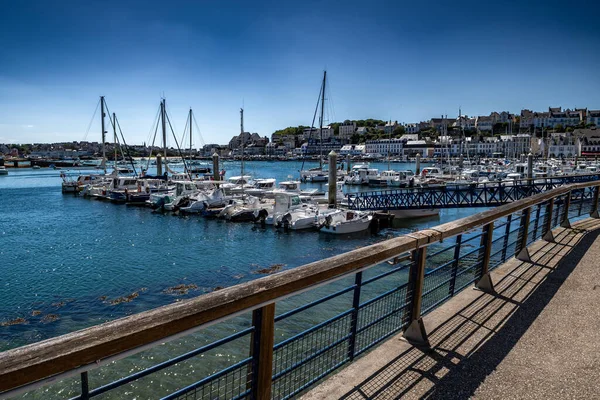 Boats Harbor City Audierne Finistere Atlantic Coast Brittany France — Stock Photo, Image