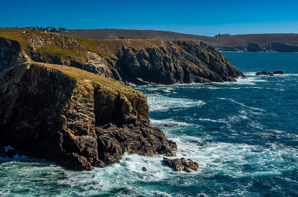 stock image Spectacular Cliffs At Peninsula Pointe Du Van On Cap Sizun At The Finistere Atlantic Coast In Brittany, France