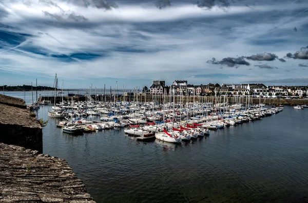 Port Ville Ancienne Concarneau Avec Forteresse Médiévale Arrivée Côte Atlantique — Photo