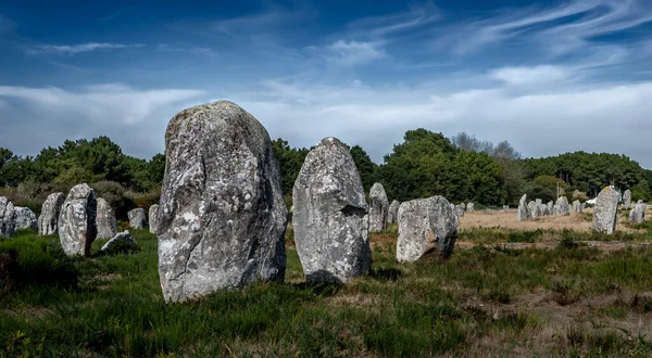 Ancient Stone Field Alignements Menhir Carnac Avec Les Mégalithes Néolithiques — Photo
