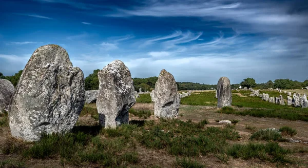 Ancient Stone Field Alignements Menhir Carnac Avec Les Mégalithes Néolithiques — Photo