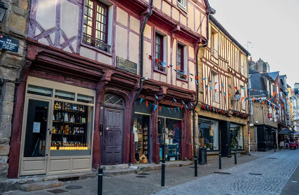 Narrow Street Medieval City Vannes Morbihan Atlantic Coast Bretagne Frankrike — Stockfoto