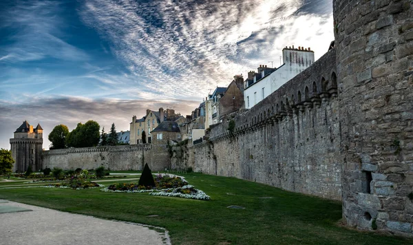Antiga Muralha Cidade Jardim Cidade Medieval Vannes Costa Atlântica Morbihan — Fotografia de Stock