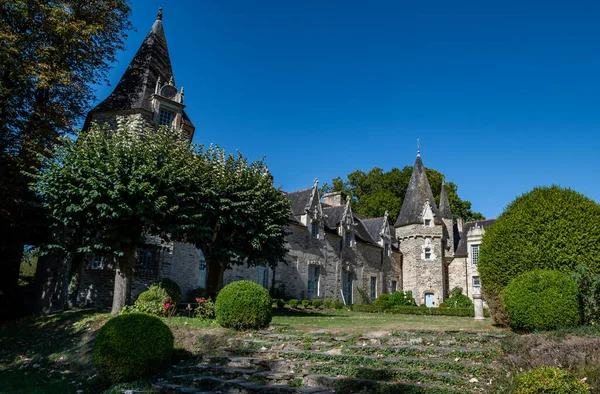 Chateau Castle Picturesque Village Rochefort Terre Department Morbihan Brittany France — 스톡 사진