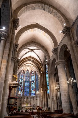 Bazilika Azizleri Nazarius ve Celsus (Aziz Nazaire ve Aziz Celse) Eski Kale Şehri Carcassonne, Fransa