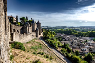 Occitania, Fransa 'da Ortaçağ Şehir Carcassonne Olağanüstü Kalesi