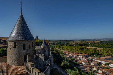Occitania, Fransa 'da Ortaçağ Şehir Carcassonne Olağanüstü Kalesi
