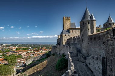 Occitania, Fransa 'da Ortaçağ Şehir Carcassonne Olağanüstü Kalesi