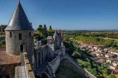 Occitania, Fransa 'da Ortaçağ Şehir Carcassonne Olağanüstü Kalesi
