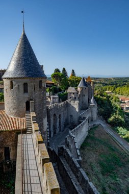 Occitania, Fransa 'da Ortaçağ Şehir Carcassonne Olağanüstü Kalesi