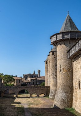 Occitania, Fransa 'da Ortaçağ Şehir Carcassonne Olağanüstü Kalesi