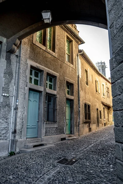 프랑스 오시타니아에 카르카손의 요새에서 건물들을 — 스톡 사진