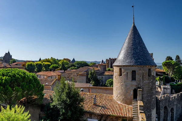 法属波利尼西亚Carcassonne中世纪城市壮观的古堡 — 图库照片