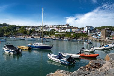 Seaside Town Of New Quay In Cardigan Bay At The Atlantic Coast Of Pembrokeshire In Wales, United Kingdom clipart