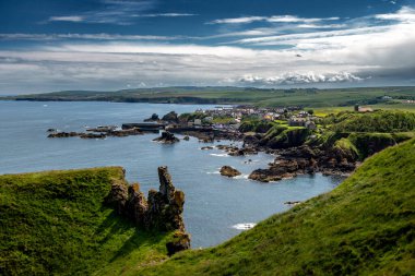 St. Abbs Manzaralı Köy St. Abbs St. Abbs St. Abbs Sahili İskoçya 'daki Berwickshire, İngiltere