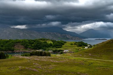 Rural Landscape At Village Ardheslaig On Applecross Peninsula At The Atlantic Coast Of The Highlands Of Scotland, UK clipart