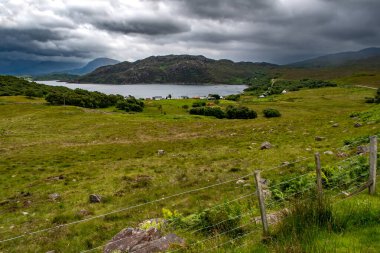 Village Kenmore On The Applecross Peninsula With Atlantic Coast Of Loch Torridon At The Highlands Of Scotland, UK clipart