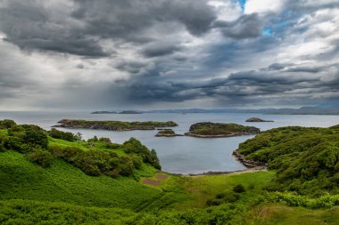 Atlantic Coast With Islands And Beach At Loch Clash Near Kinlochbervie In Scotland, UK clipart