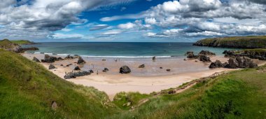 İskoçya, İngiltere 'de Atlantik kıyısındaki Sango Plajı.
