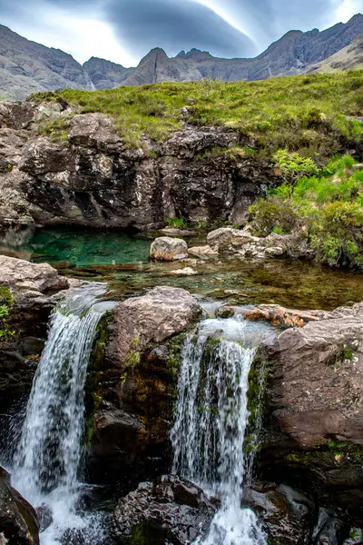 stock image Valley Glen Brittle With River Brittle And Waterfalls With Fairy Pools On The Isle Of Skye In Scotland, UK