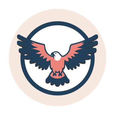 Basit kel kartal logosu, ekran izi, düz vektör çizimi