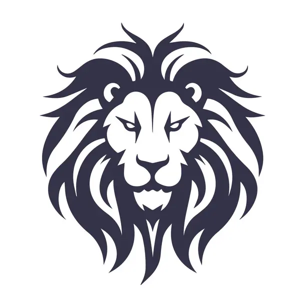 Aslan kafasının vektör çizimi, yırtıcı kedi dövmesi.