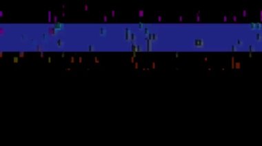 Digital pixel black and white noise glitch effect and artifacts. The problems of the video signal of the TV of the 80s and interference on the screen. Glitch effect.