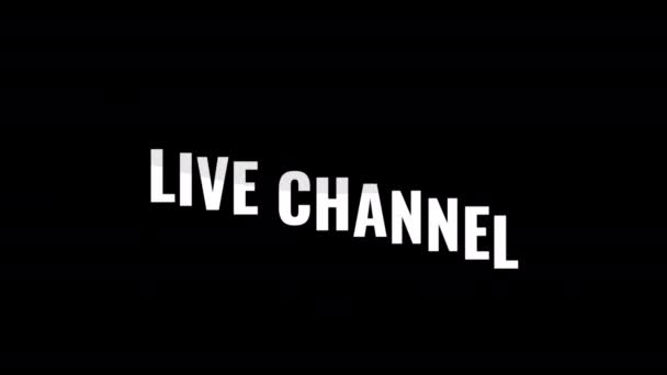 Intro Zwarte Achtergrond Pop Tekstscreensaver Met Tekst Live Channel Voor — Stockvideo