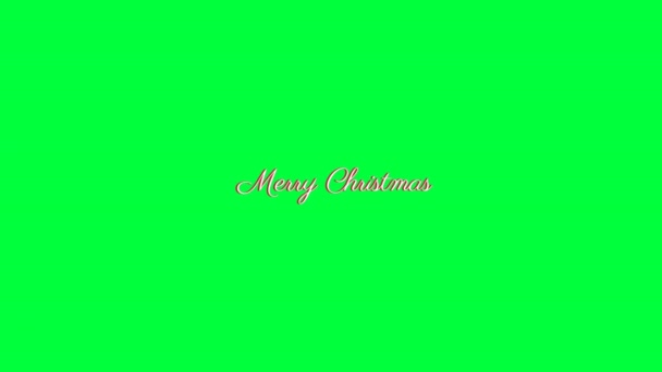 Clave Croma Introducción Feliz Navidad Texto Rojo Pantalla Verde Animación — Vídeo de stock