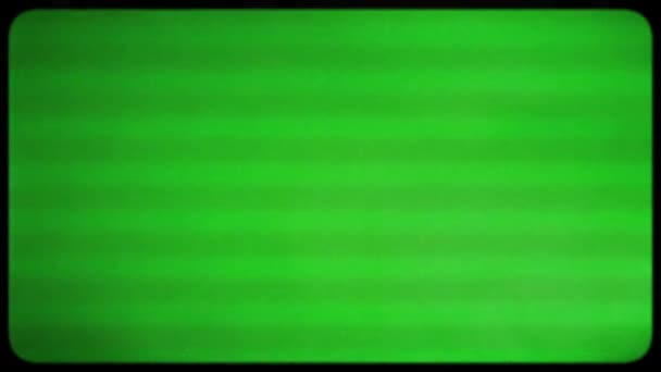 Эффект Ретро Телевизора Кинескопа Шумом Мерцанием Помехами Зеленый Экран Телевизора — стоковое видео