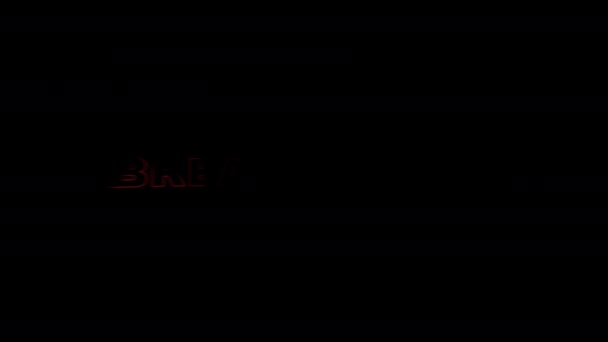 Motion Graphics Intro Black Background Pop Text Screen Saver Red — Stockvideo