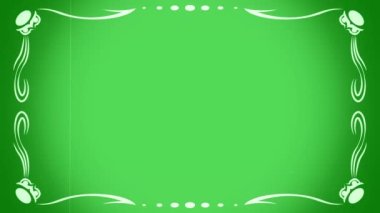Vintage frame. Retro effect on green screen. A vintage re-created film frame from the silent movies era. Chromakey. Film projector flickering background. Retro.