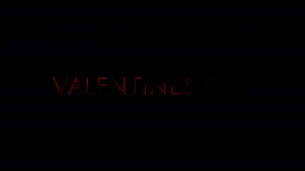 Text Graphics Animation Valentines Day Red Text Black Background Valentine — 图库视频影像