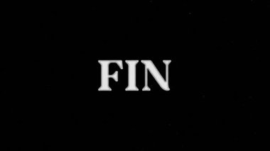 Retro Outro - FIN. A re-created film frame from the silent movies era, showing an intertitle text - FIN. Vintage pop-up text screen saver with text - FIN. Outro.