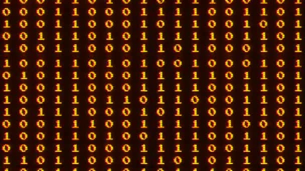 Прокрутка Цифр Чёрном Фоне Цифровые Цифры Экране Компьютера Компьютерная Загрузка — стоковое видео