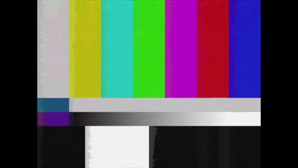 Smpte Streep Technische Problemen Kleur Zwart Wit Smpte Bars Met — Stockvideo