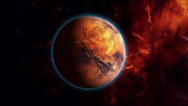 애니메이션 우주에서 화성의 그리고 우주는 수작업으로 태양계 — 비디오