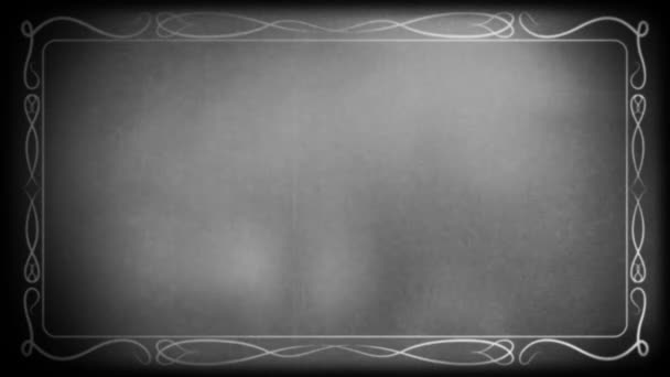 Retro Effect Recreated Frame Silent Film Era Old Text Frame — Stock Video