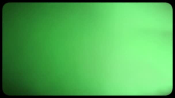 Зелёный Экран Телевизора Ретро Винтажный Эффект Старого Катодного Лучевого Телевизора — стоковое видео
