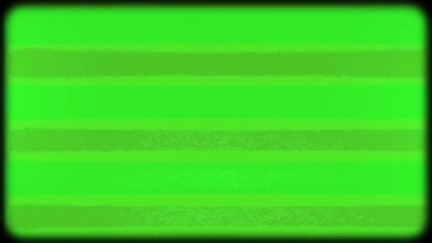 Green Screen Vhs Stripes Kinescope Chromakey Problems Video Signal Kinescope — Stock Video