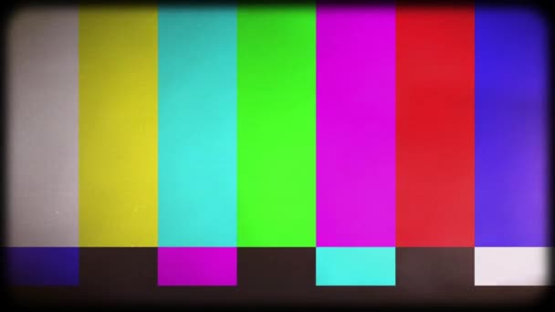 Smpte Barevné Pruhy Efektem Kinescope Retro Blikající Obrázek Staré Televizní — Stock video