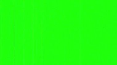 Chromakey with retro effect. Ideal for overlay. Effect of an old TV with interference, distortion, stripes and flicker on green screen. Vintage.