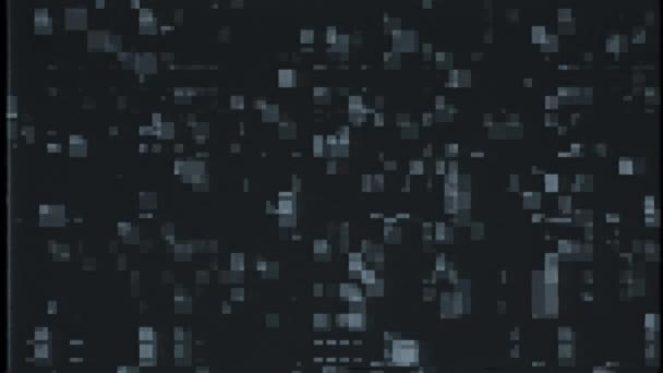 Γκλίτς Και Vhs Ψηφιακή Pixel Μαύρο Και Άσπρο Επίδραση Δυσλειτουργία — Αρχείο Βίντεο