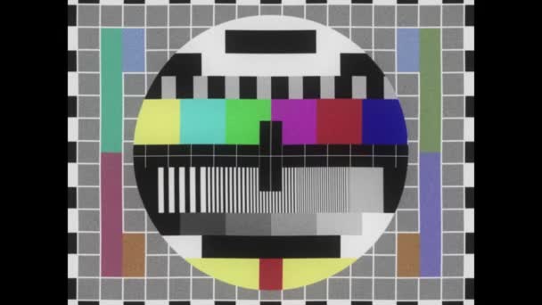 Smpte Color Stripe Technical Problems Retro Screen Flickering Vhs Effects — Stockvideo