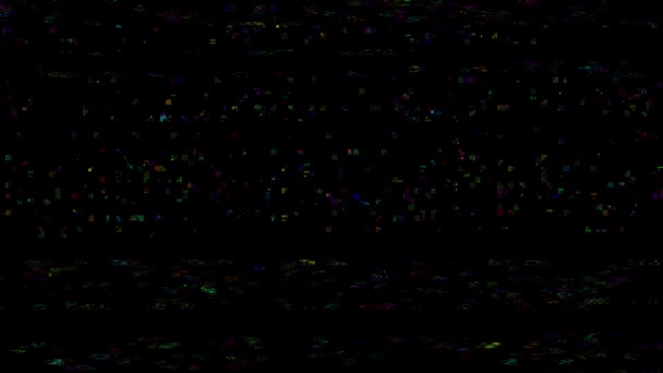 Digital Pixel Color Noise Glitch Effect Problems Video Signal 80S — Stockvideo