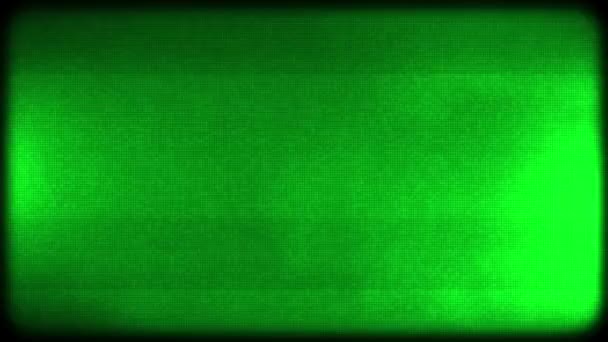 緑の画面 Vhsとキンスコープ キンスコープテレビのビデオ信号と画面上の干渉の問題 クロマキー キンスコープ付きの古いテレビの効果 レトロ — ストック動画